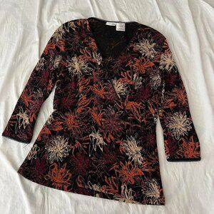 vintage floral surplice neck top